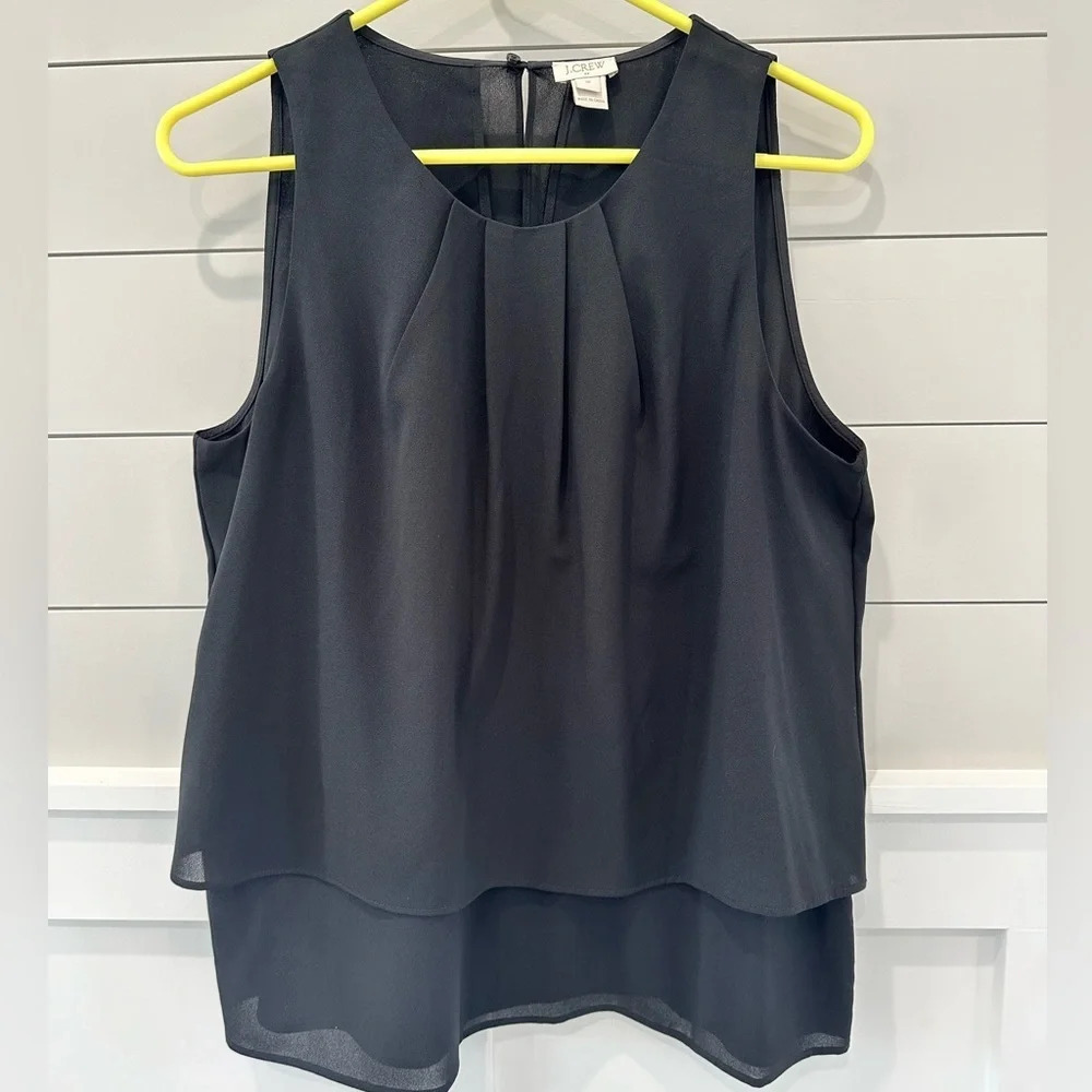 J. Crew Sleeveless Blouse - Black Size 10 - Picture 1 of 5